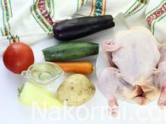 鶏肉のレシピ - ジャガイモとナスのシチュー 鶏肉からナスとジャガイモを調理する方法