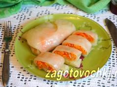 Spicy pickled cabbage rolls in Korean style (snack cabbage rolls)