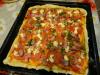 Homemade pizza on puff pastry